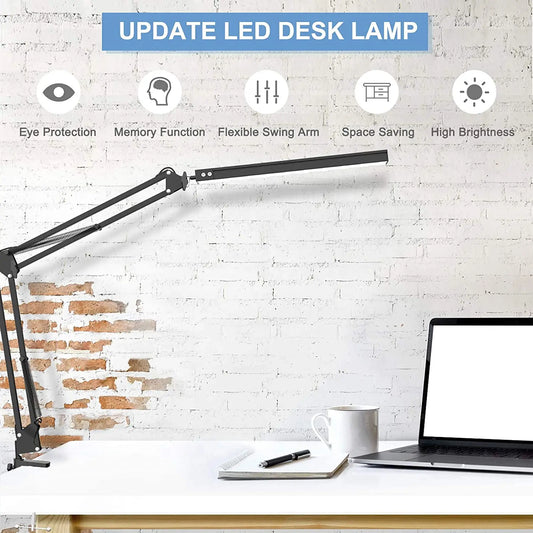 LED Desk Lamp Eye-Caring Adjustable Swing Arm Table Light