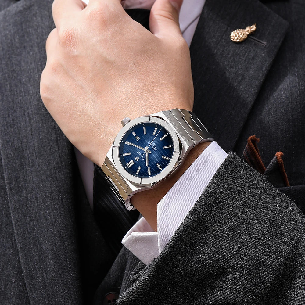 CADISEN Blue Diver Man Watch Sapphire 8215 Automatic Mechanical Watches 10Bar