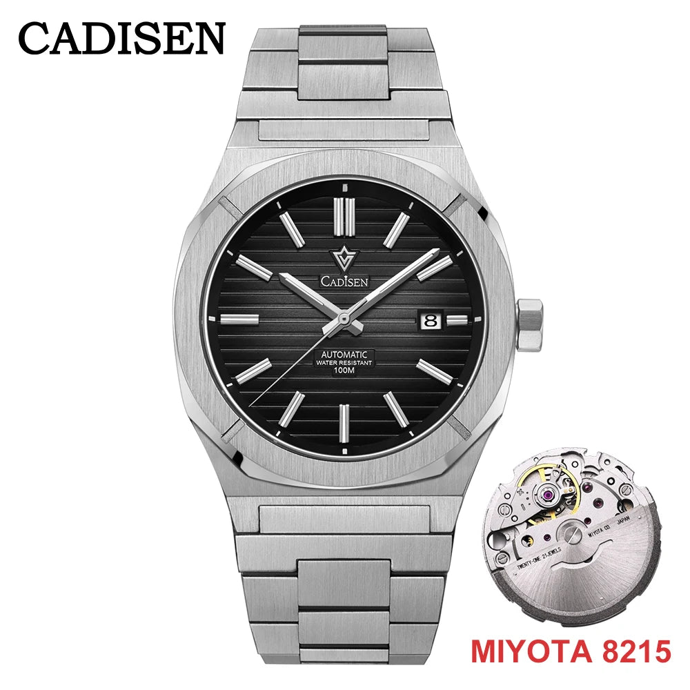 CADISEN Blue Diver Man Watch Sapphire 8215 Automatic Mechanical Watches 10Bar