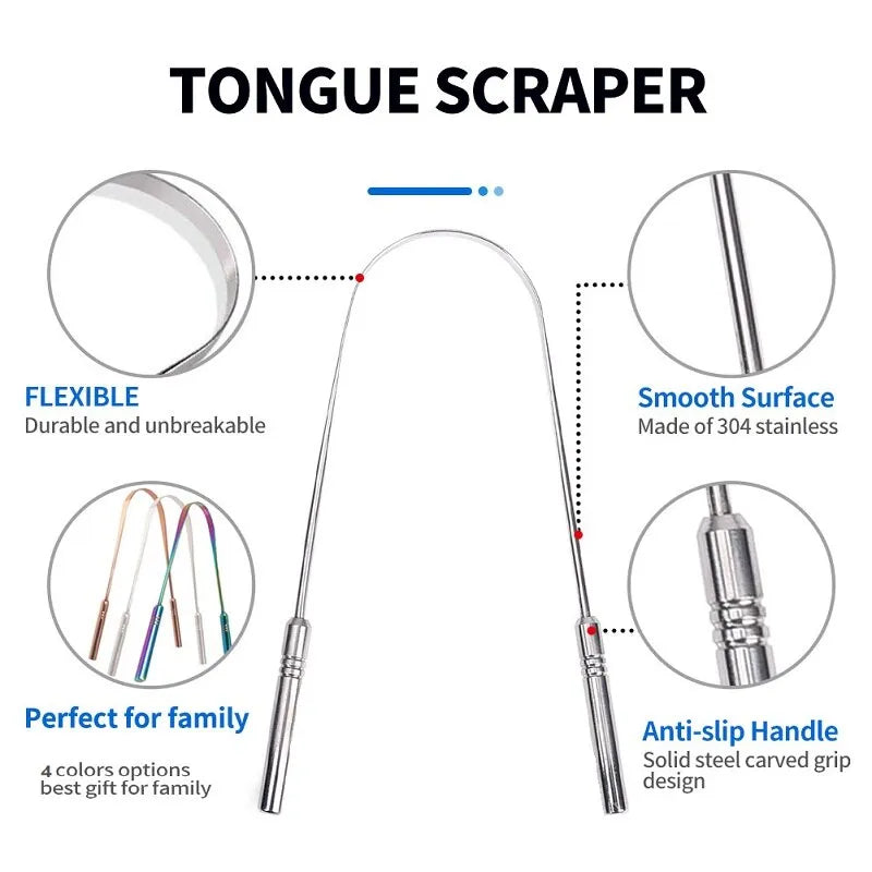 U-Shaped Steel Tongue Scraper for Ultimate Freshness