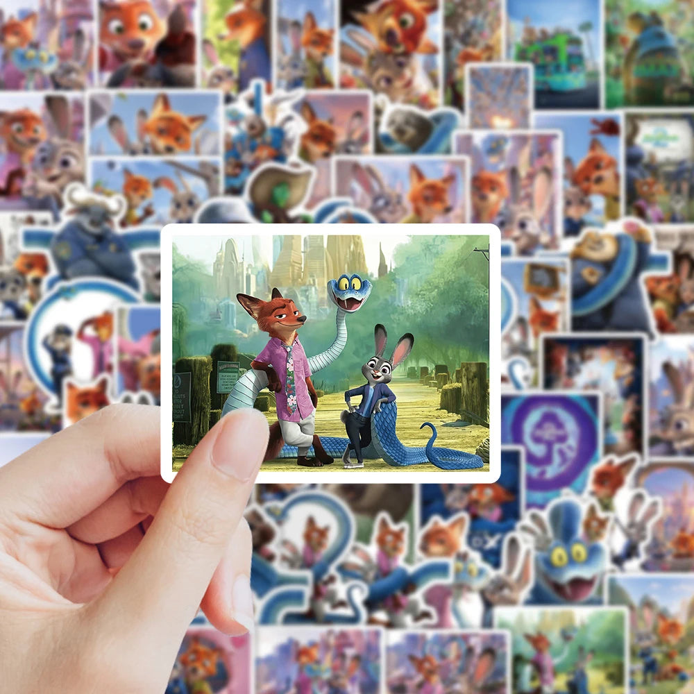 50/100/200pcs Disney Anime Zootopia 2 Cartoon Stickers Funny Decals DIY Notebook Bike Suitcase Cute Graffiti Sticker Classic Toy