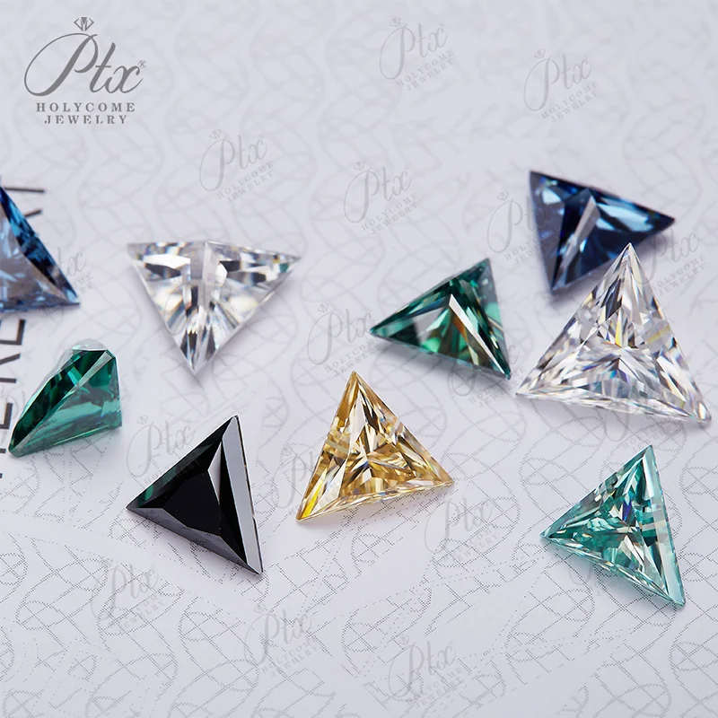 RARE Moissanite Triangle Cut VVS1 Loose Gemstones GRA Certificate
