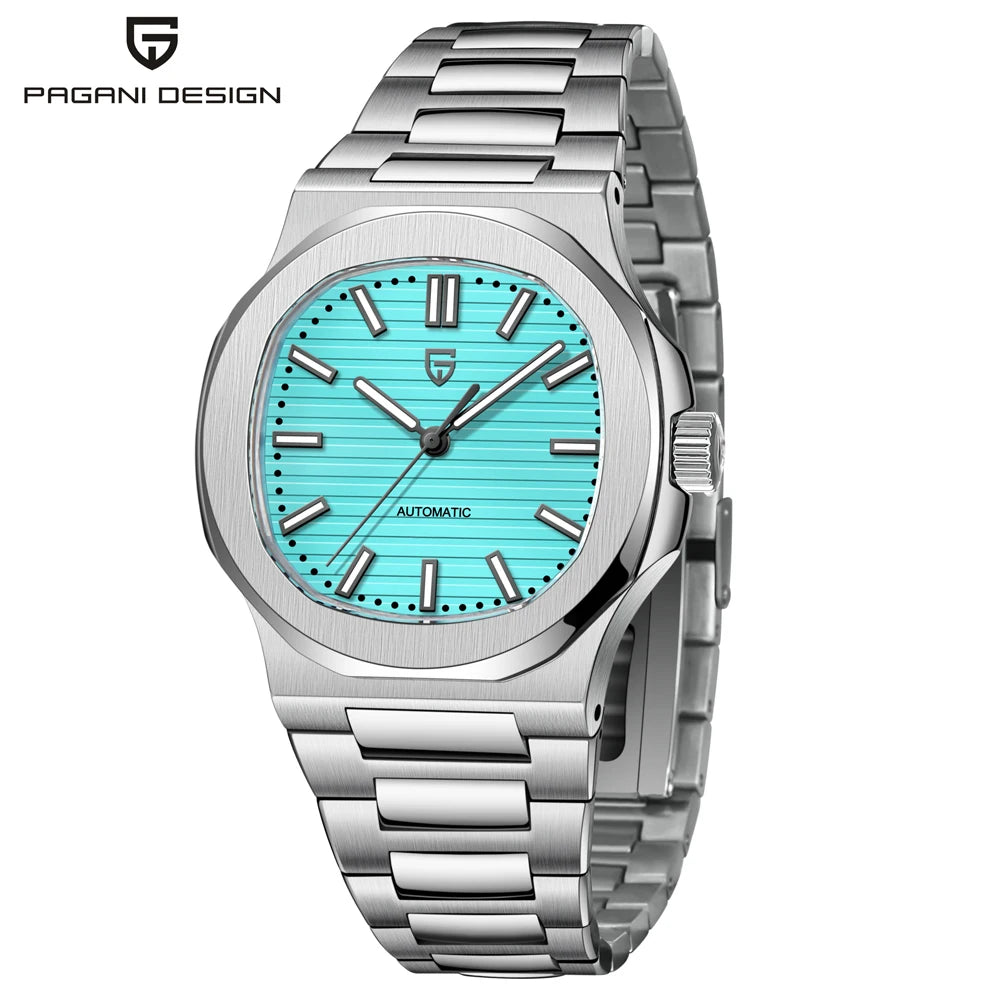 PAGANI Men's Watch Automatic Mechanical 40MM WristWatch Stainless Steel AR Sapphire Glass