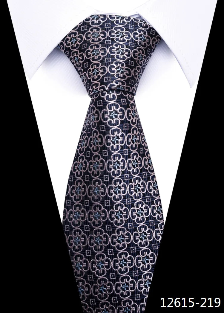 Men 100% Silk Tie 8cm Silk Necktie