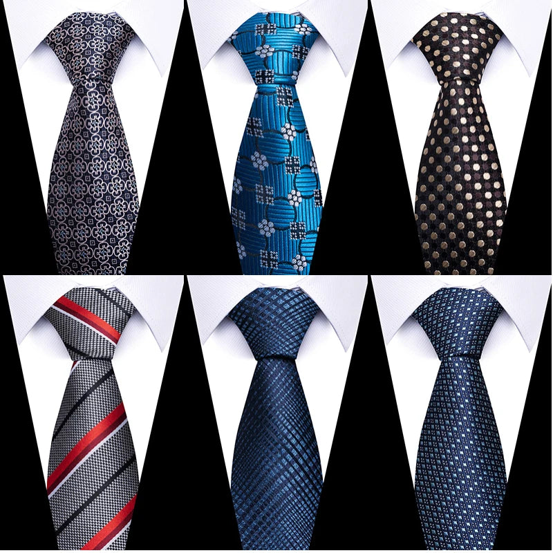 Men 100% Silk Tie 8cm Silk Necktie