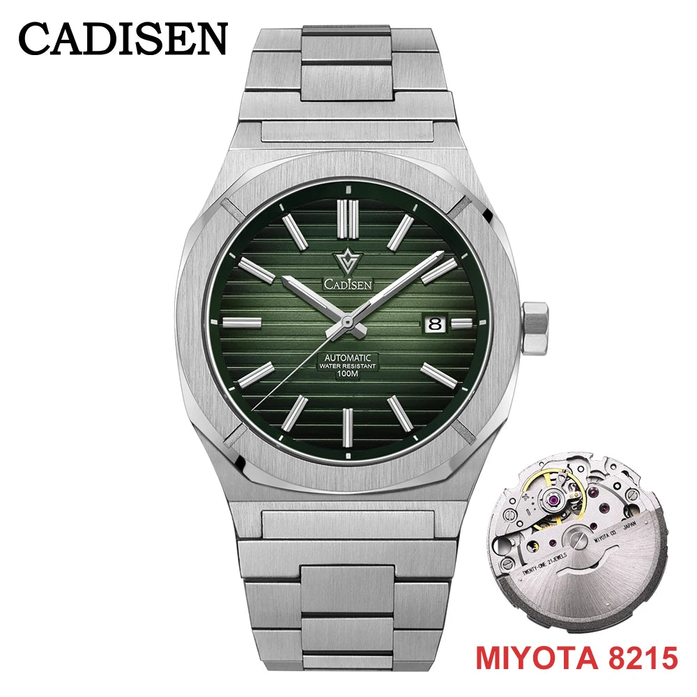 CADISEN Blue Diver Man Watch Sapphire 8215 Automatic Mechanical Watches 10Bar