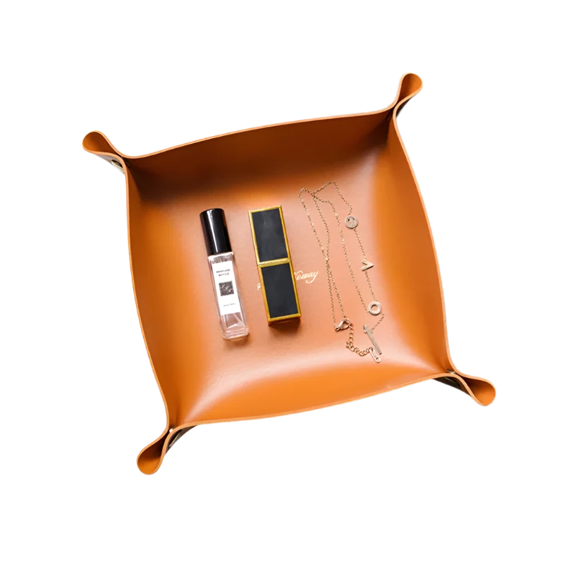 Leather Storage Tray Organizer Box