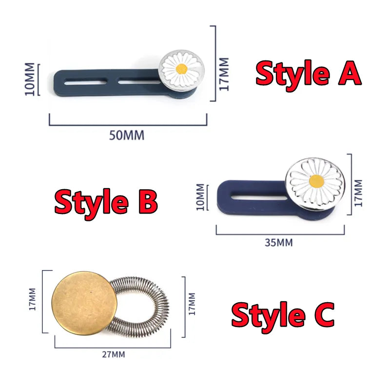 10PC Metal Button Extender For Pants Jeans Free Sewing Waist Extenders