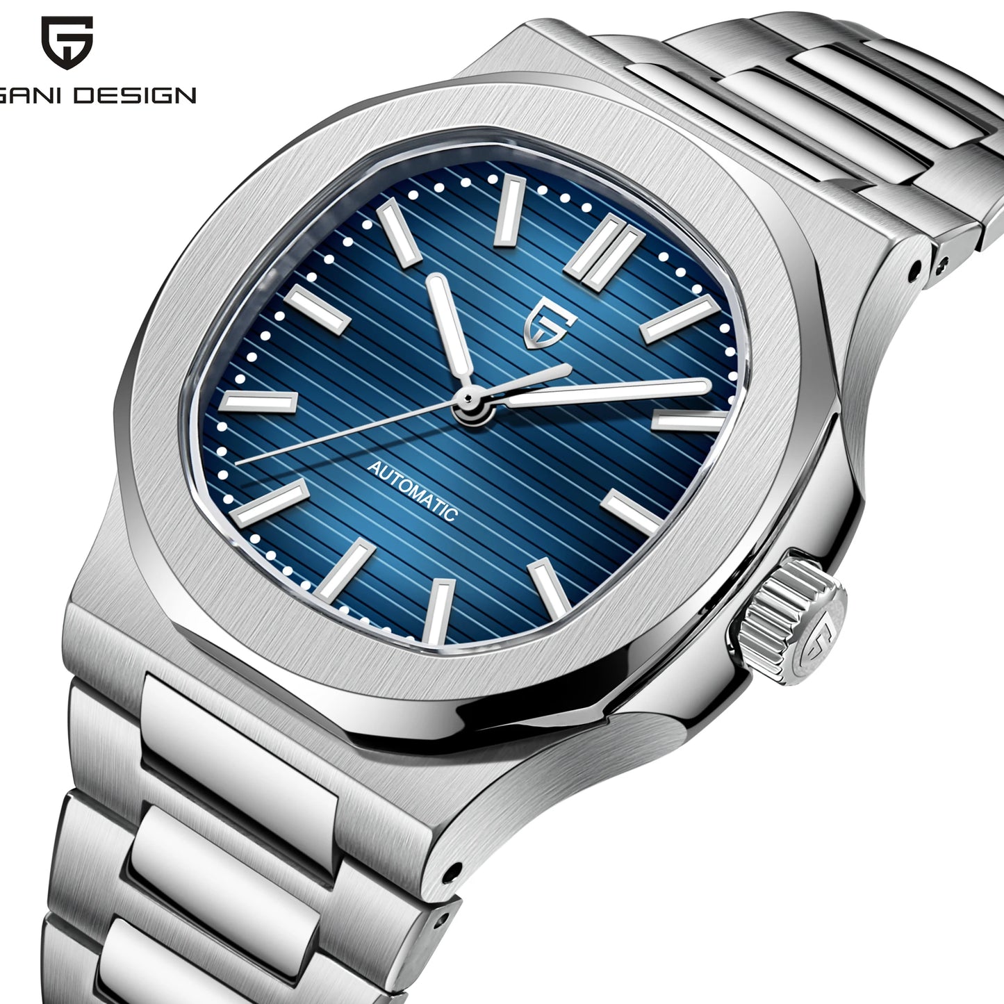 PAGANI Men's Watch Automatic Mechanical 40MM WristWatch Stainless Steel AR Sapphire Glass