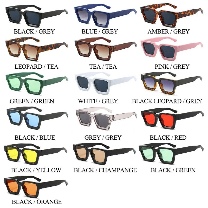 Square Sunglasses Retro Tinted Shades UV400