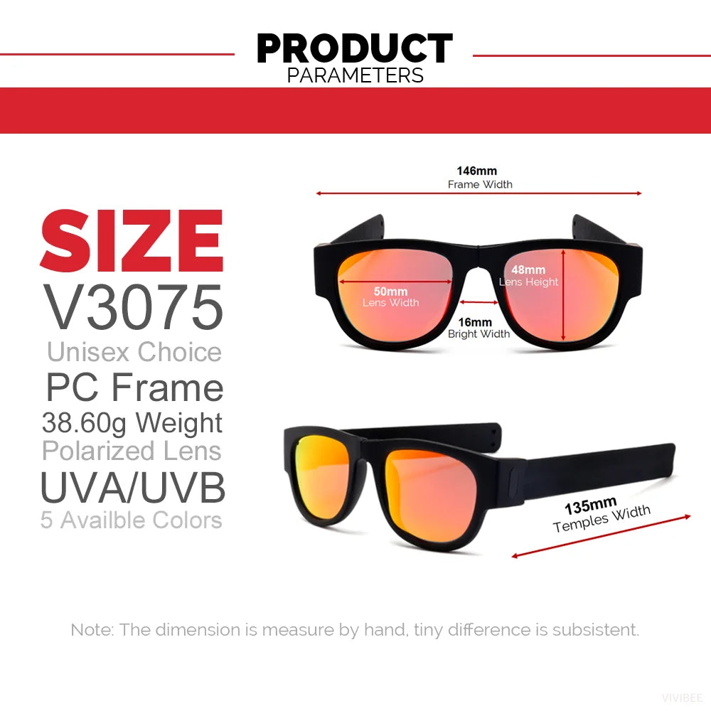 Polarized Folding Sunglasses Foldable Wristband 2024 Trend