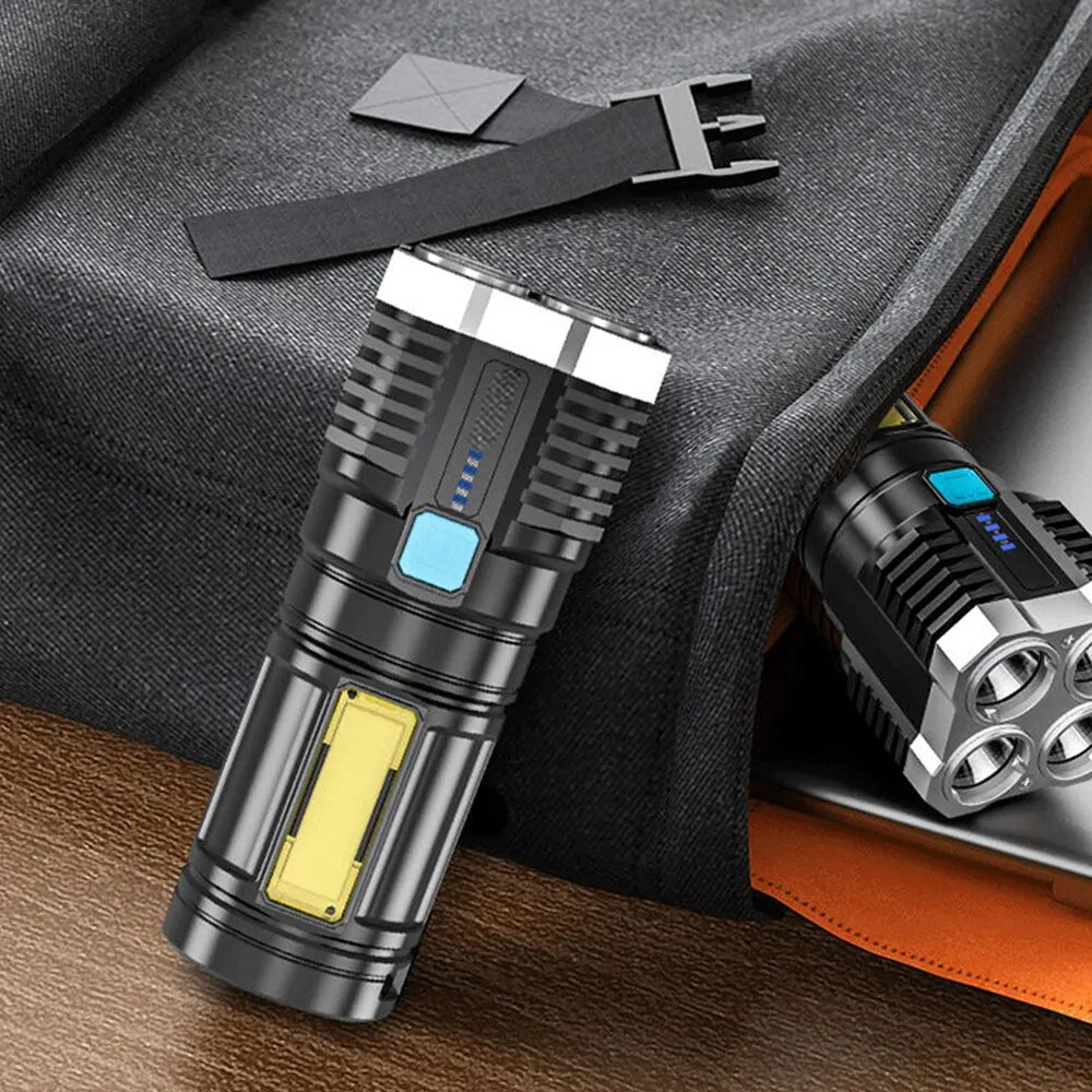 LED Flashlights Torch With 4 Lamp Hand Lantern