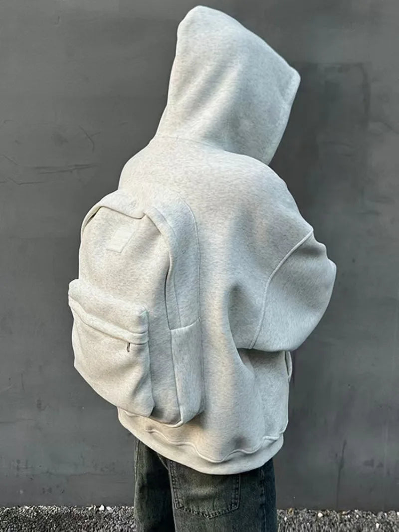 Oversized Streetwear Hoodie with 3D Backpack