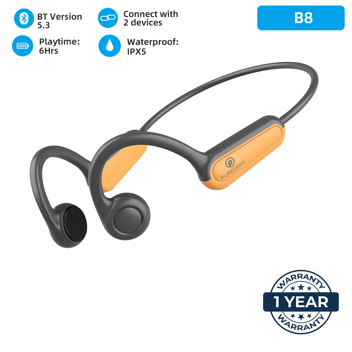 Premium Waterproof Bluetooth Headset for Sports Enthusiasts
