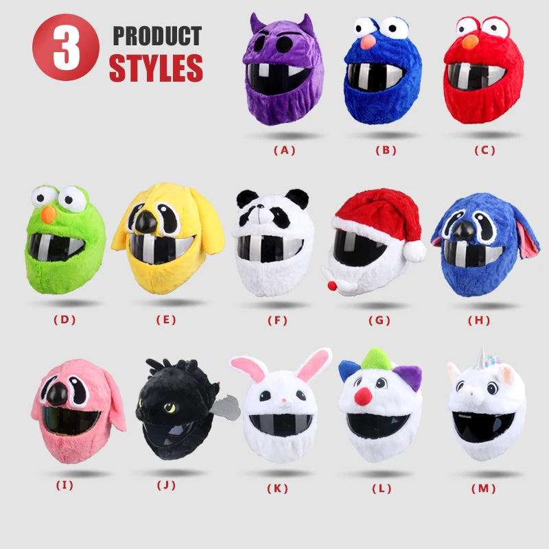 Motorcycle Helmet Cartoons Plush Helmet Cover