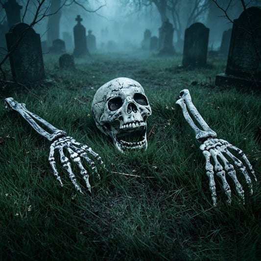 Halloween Skeleton Ground Stakes Skull & Skeleton Hands Graveyard Yard Garden Decorations