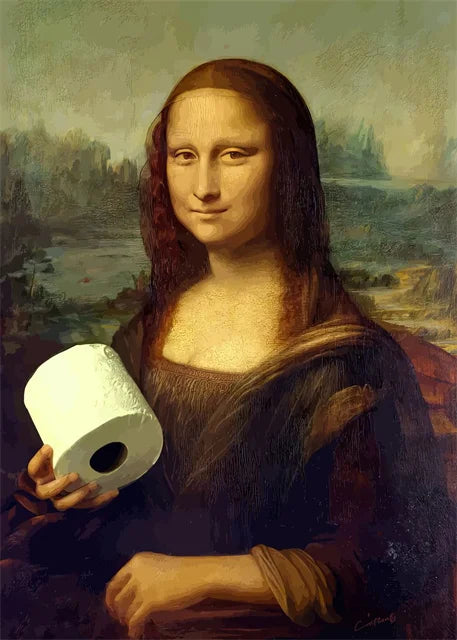 Funny Portrait Bathroom Canvas Posters Mona Lisa Bathroom Meme Funny Toilet Canvas Prints Paintings Unique Home Bathroom Decor