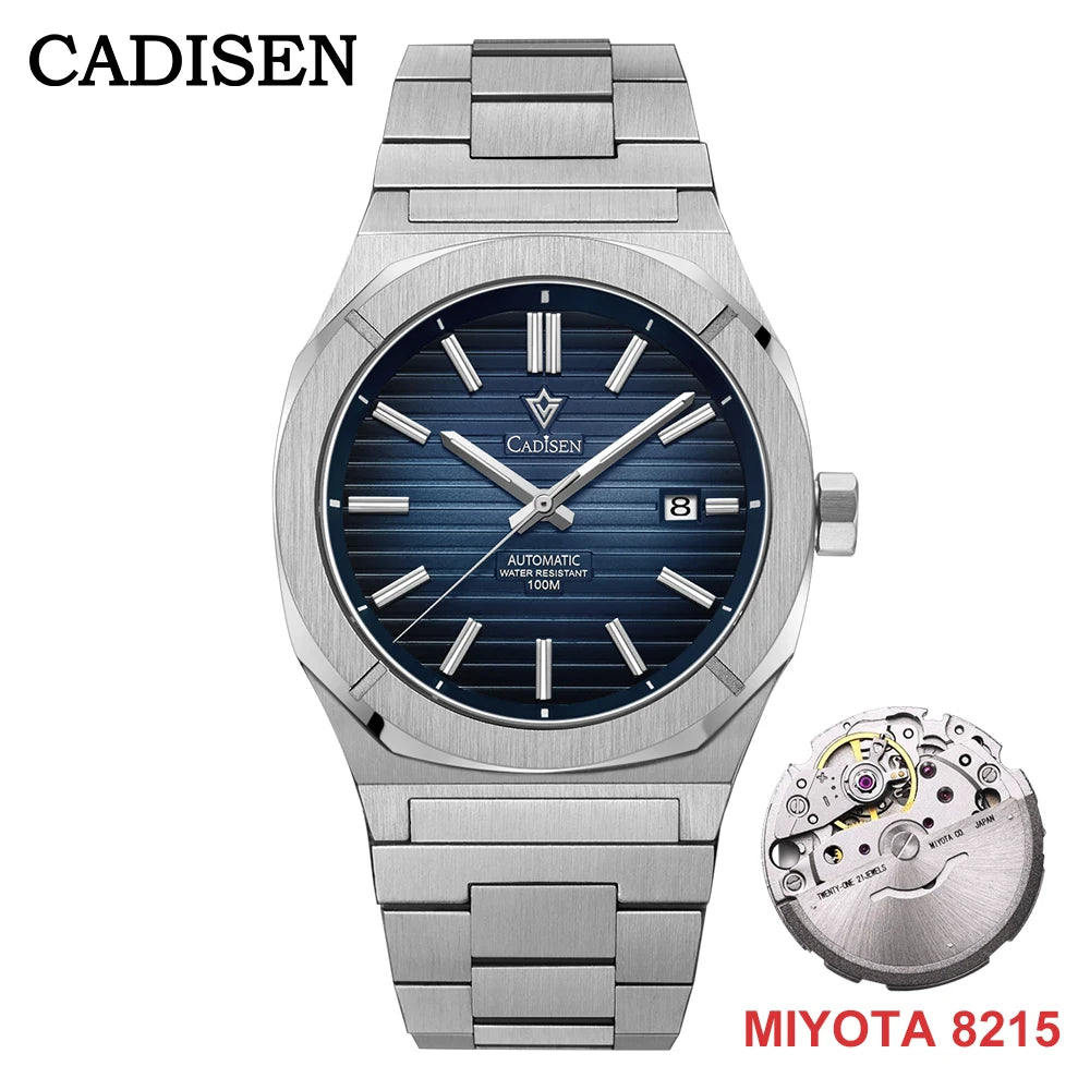 CADISEN Blue Diver Man Watch Sapphire 8215 Automatic Mechanical Watches 10Bar