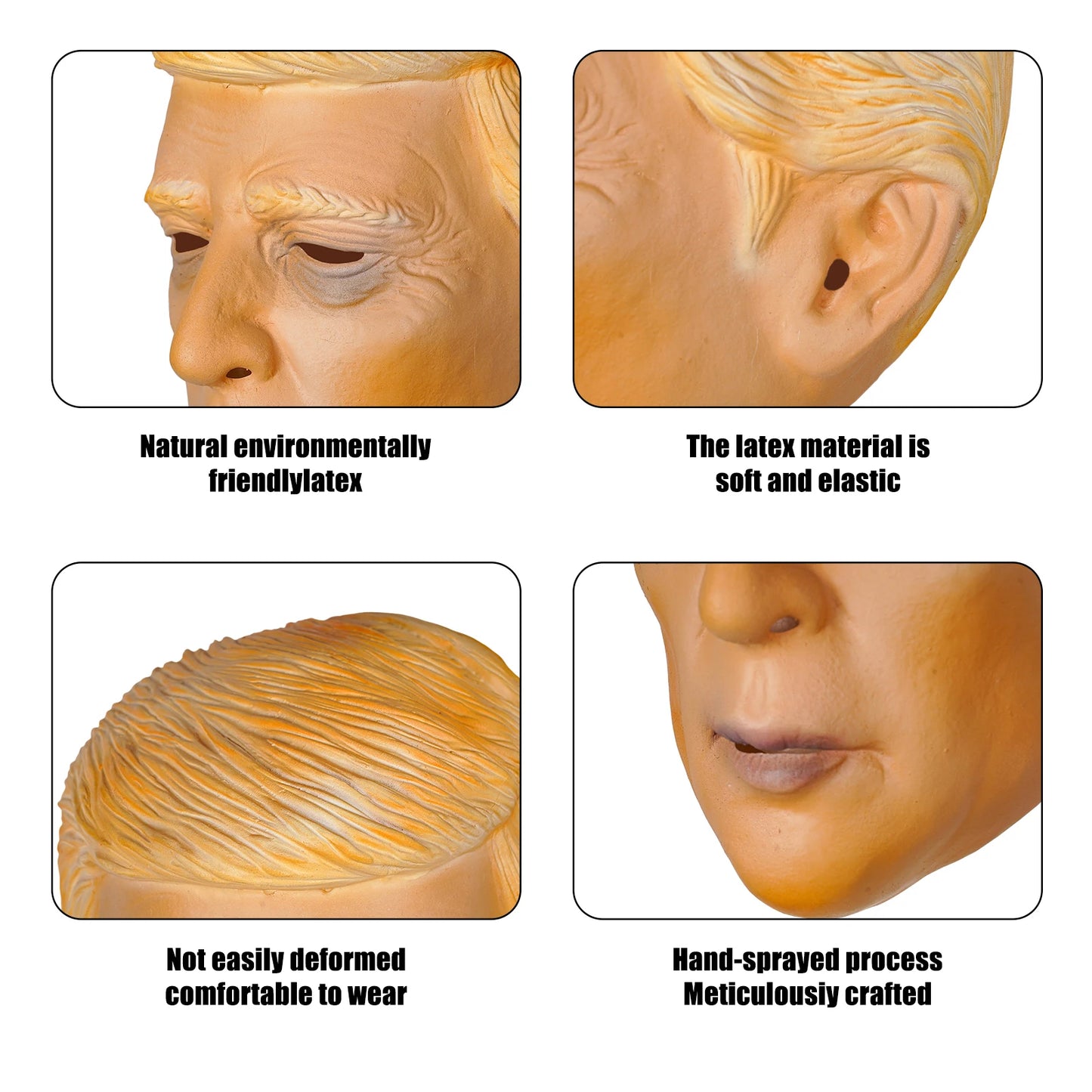 Realistic Celebrity Latex Mask Novelty Full Face Headgear for Halloween Cosplay Carnival Party Costume Props