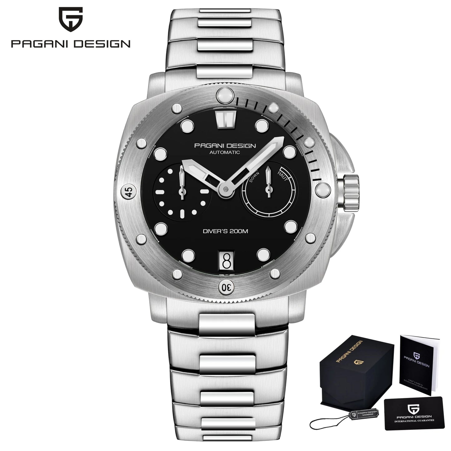 PAGANI Automatic Mechanical Watch Diver 200M Waterproof Sapphire