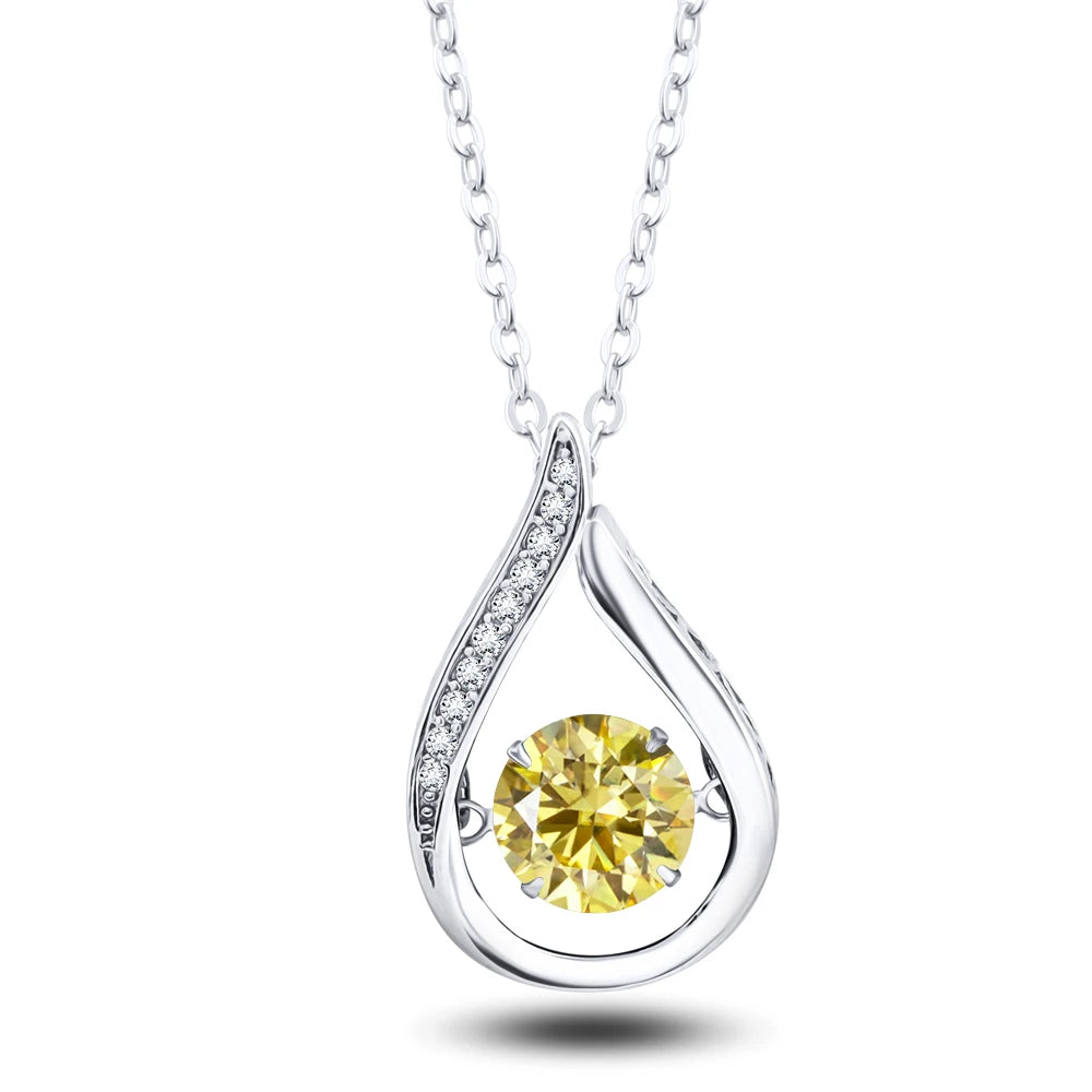 Sterling Silver Moissanite Jewelry Set Pendant Necklace Ring Gift