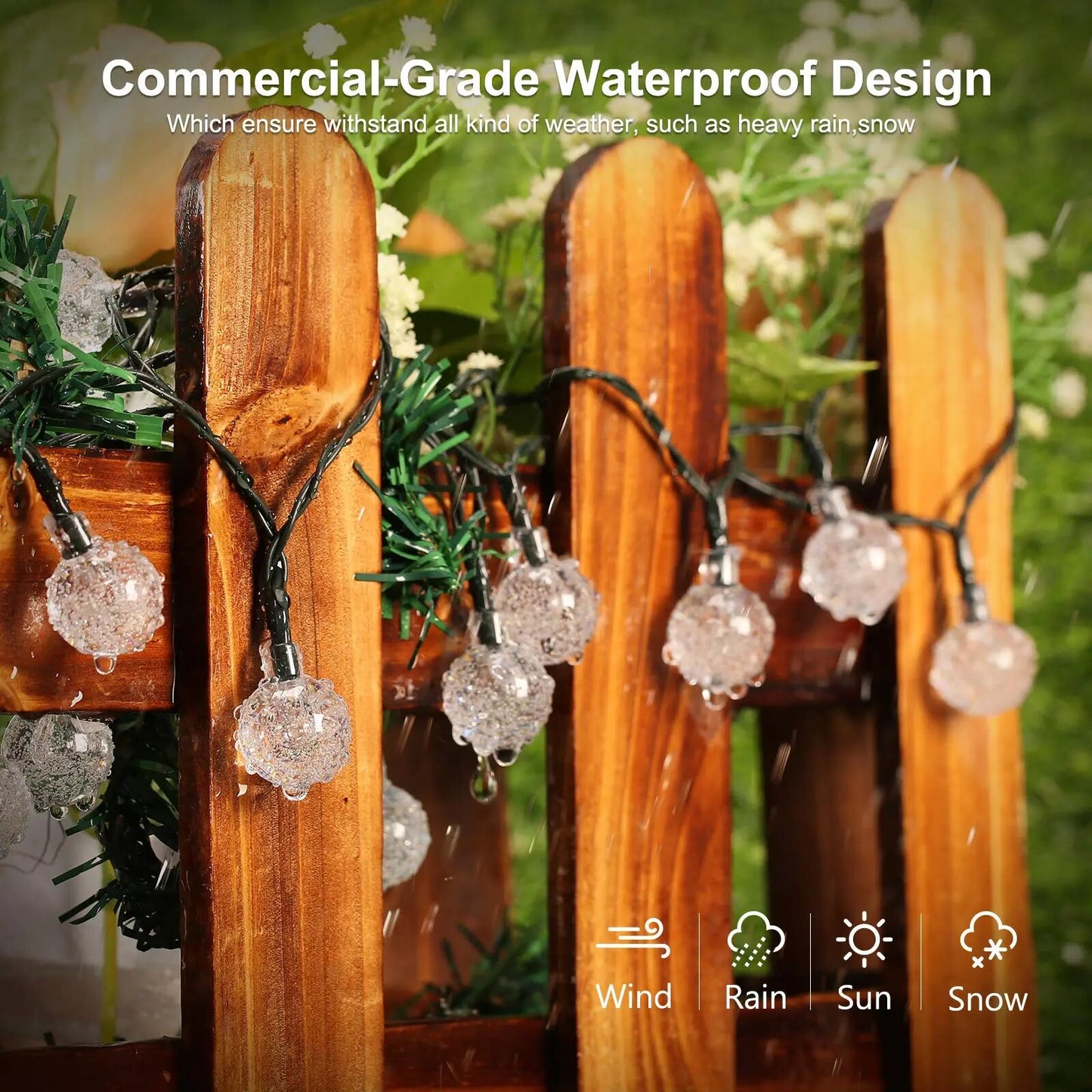 LED Solar Light Outdoor String Fairy Lamps Christmas Decor 🎄