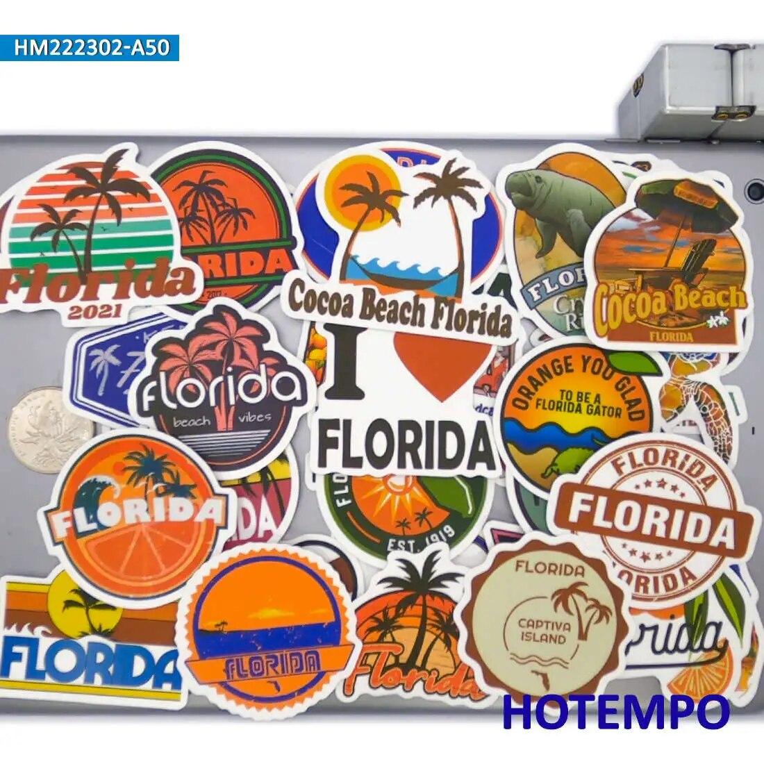 50Pcs Miami Florida USA Stickers