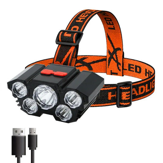 LED Headlight Light Camping Outdoor USB Recharcable