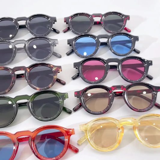 Small Frame Round Frame Uv Sunglasses Retro Sunglasses Cross-Border Sunglasses For Men'S Fashion Travel Accessory Outdoor Use