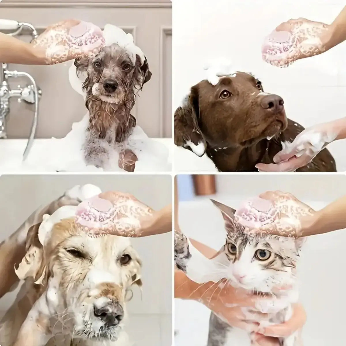 Soft Silicone Dog Bath Brush Massage Shampoo Dispenser