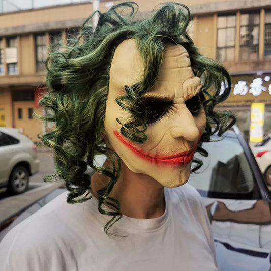 The Dark Knight Joker Cosplay Mask Halloween Party Unisex Adult Latex Mask Head Cover Party Performance Stage Props