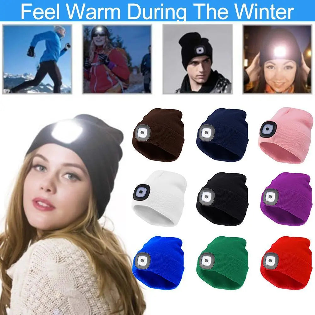 LED Beanie Cap Unisex USB Rechargeable
