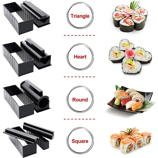 10Pcs Sushi Maker Kit with Sushi Roll Mold Maker