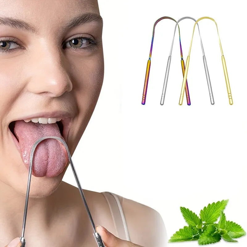 U-Shaped Steel Tongue Scraper for Ultimate Freshness