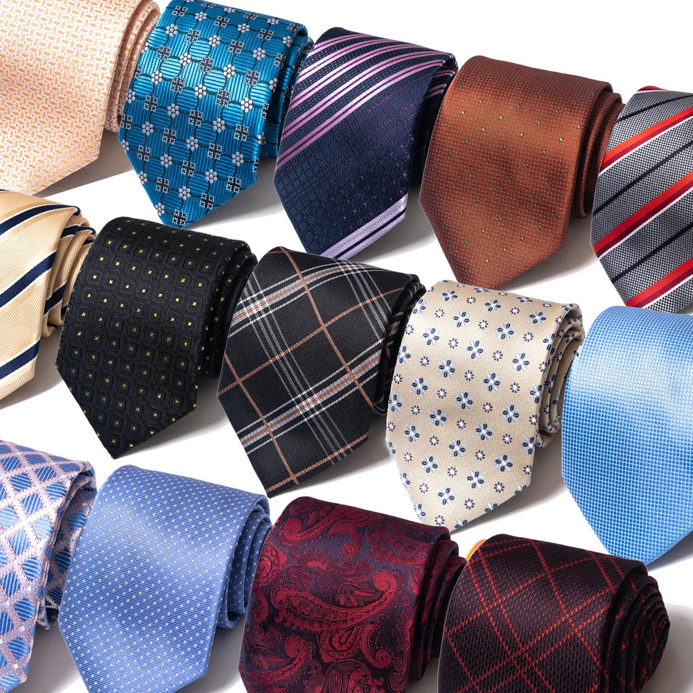 Men 100% Silk Tie 8cm Silk Necktie