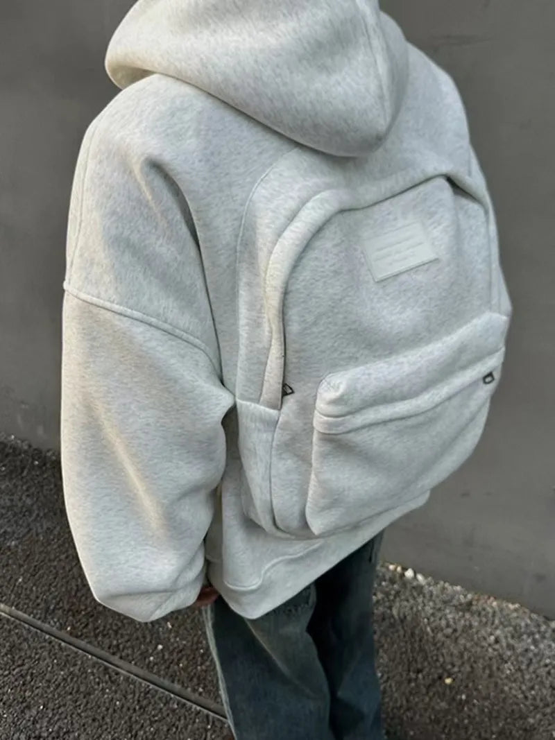 Oversized Streetwear Hoodie with 3D Backpack