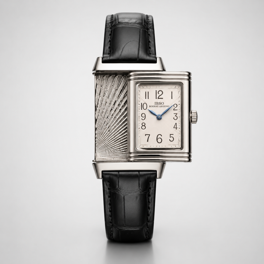 Retro Square Quartz Watch Reversible Leather Strap Unique 21*36mm NEW