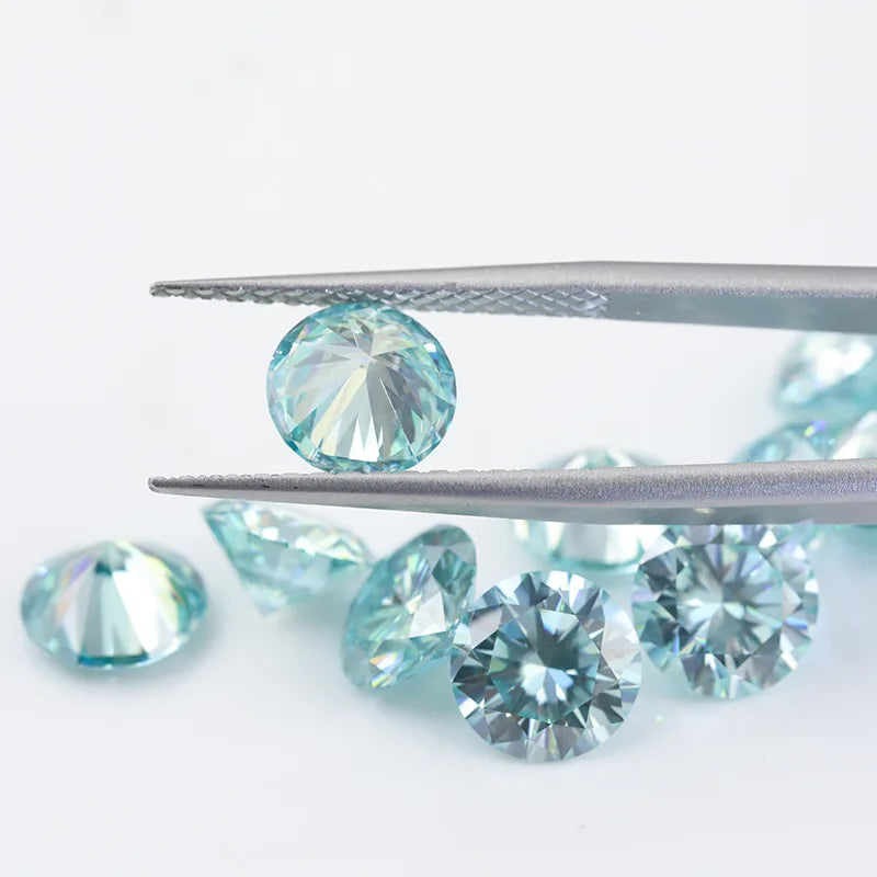 Blue Colored Moissanite Loose Stones VVS1 Certified Moissanite With Cert Report