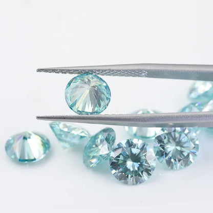 Blue Colored Moissanite Loose Stones VVS1 Certified Moissanite With Cert Report