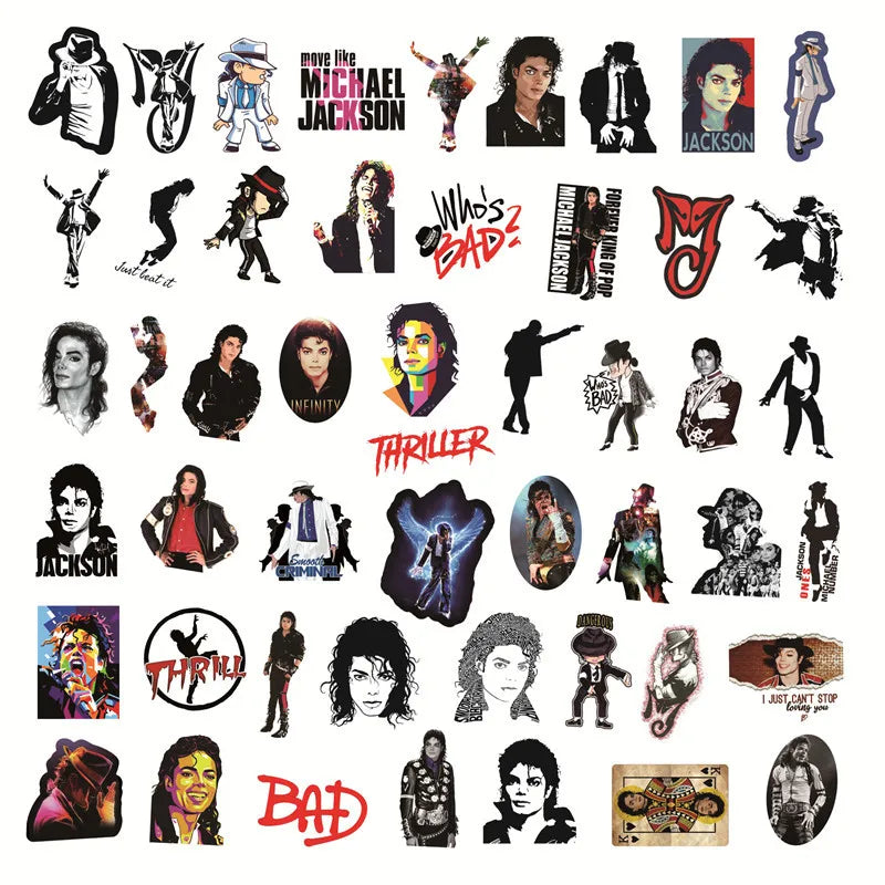 10/30/50PCS Rock Star Singer Michael Jackson Graffiti Stickers Motorcycle Luggage Guitar Skateboard Classic Toy Cool Sticker