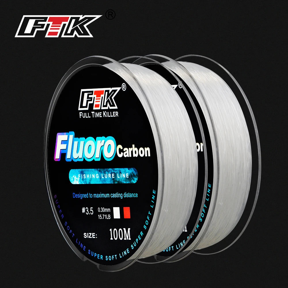 100M Fluorocarbon Coating Fishing Line 4.14LB-34.32LB Carbon Fiber Monofilament