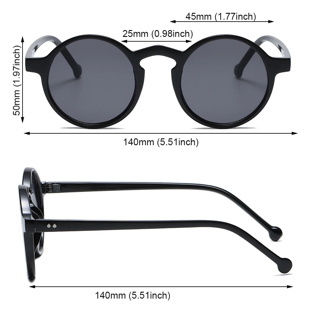 New Hot Summer UV400 Sunglasses Korean Style Retro Round Sun Glasses Brand Designer Small Frame Outdoor Hiking Driving Eyewear