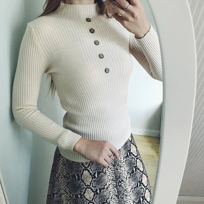 Women Turtleneck Sweater Soft Knitted Winter Tops