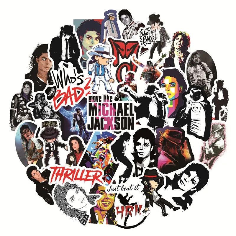 10/30/50PCS Rock Star Singer Michael Jackson Graffiti Stickers Motorcycle Luggage Guitar Skateboard Classic Toy Cool Sticker