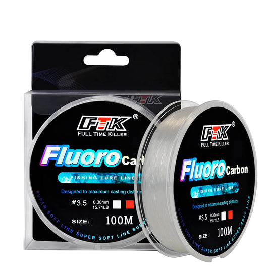 100M Fluorocarbon Coating Fishing Line 4.14LB-34.32LB Carbon Fiber Monofilament