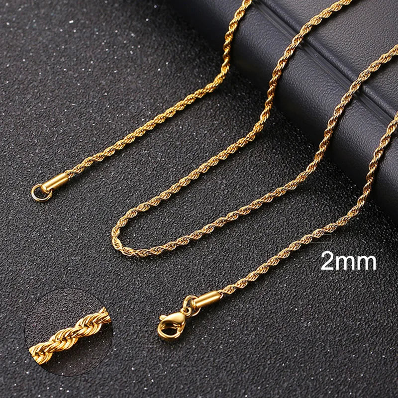 Cuban Chain Necklace Unisex Stainless Steel Solid Metal Jewellry GIFT