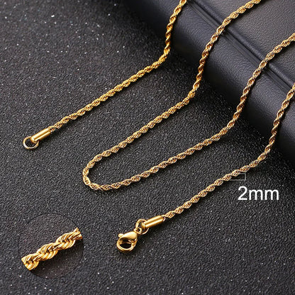 Cuban Chain Necklace Unisex Stainless Steel Solid Metal Jewellry GIFT