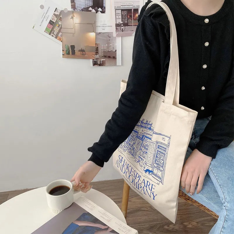 Canva Shoulder Bag Shopping Bags Cloth Fabric