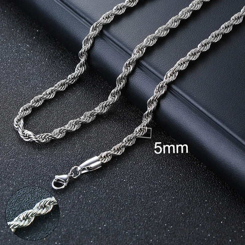 Cuban Chain Necklace Unisex Stainless Steel Solid Metal Jewellry GIFT