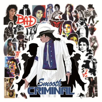 10/30/50PCS Rock Star Singer Michael Jackson Graffiti Stickers Motorcycle Luggage Guitar Skateboard Classic Toy Cool Sticker